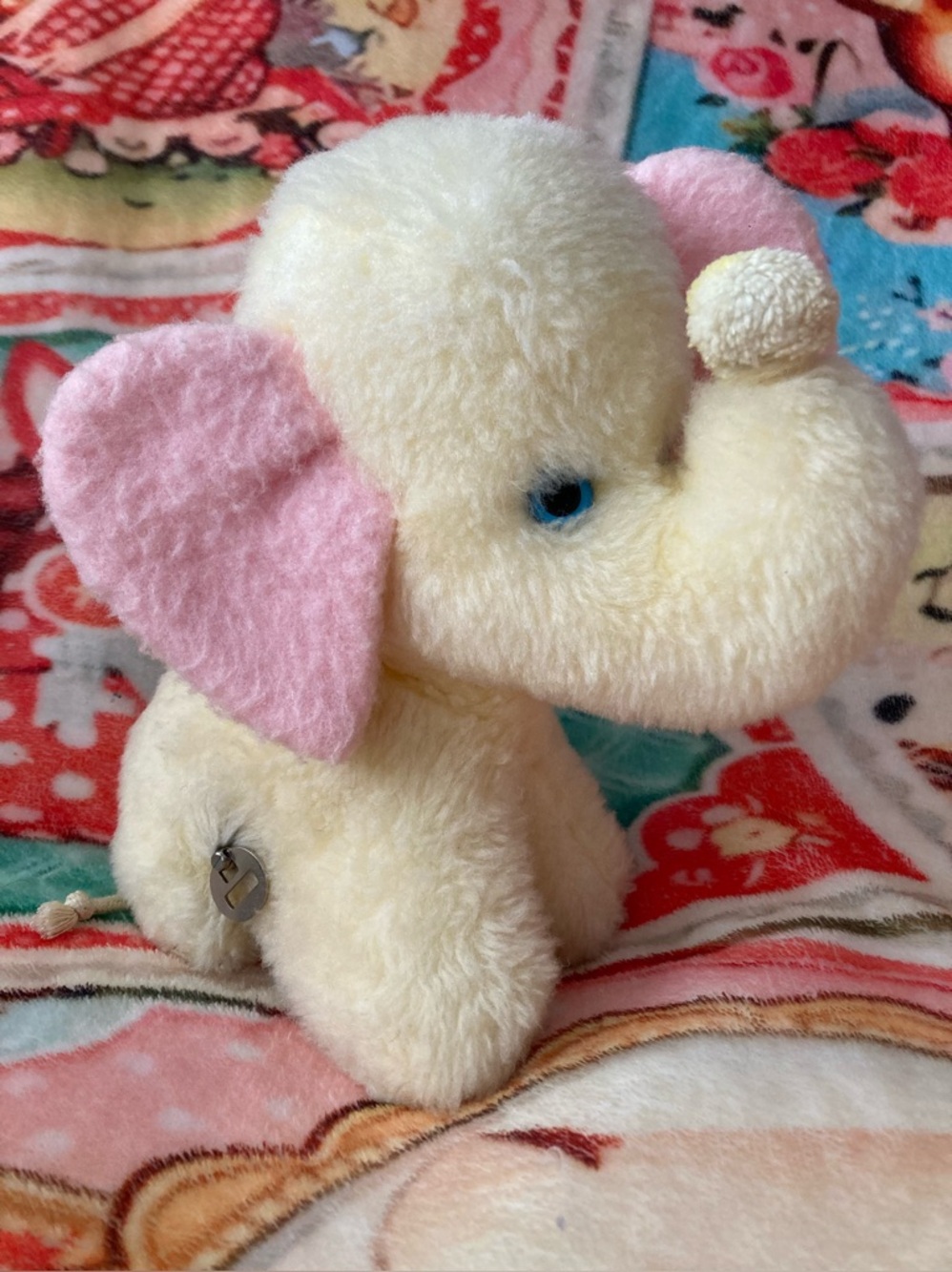 Vintage Eden Retro Musical Elephant Toy Plush Stuffy 1980s